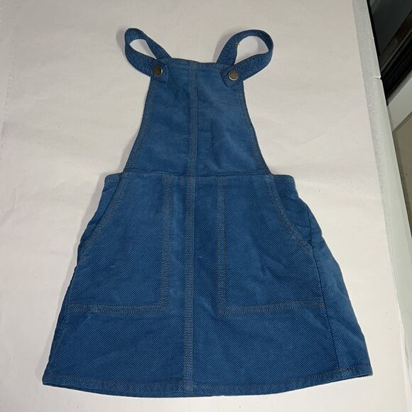 ZARA Kids | Blue | FINE WALED CORDUROY OVERALL DRESS - Picture 6 of 8
